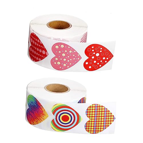 Supvox 2 Rollen Herz Aufkleber Modelabel in Herzform Valentinstag Aufkleber Selbstklebende Versiegelungsaufkleber verpackung Supvox 2 Rollen Herz Aufkleber Modelabel in Herzform Valentinstag Aufkleber Selbstklebende Versiegelungsaufkleber verpackung von Supvox