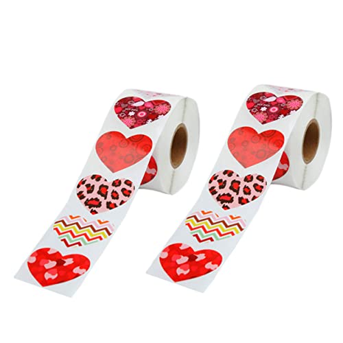 Supvox 2 Rollen Liebesaufkleber Scrapbook Hochzeitsdekor Umschlagetikett Valentinstagsaufkleber Valentinstags Versiegelungsaufkleber Geschenktüten Versiegelungsaufkleber von Supvox