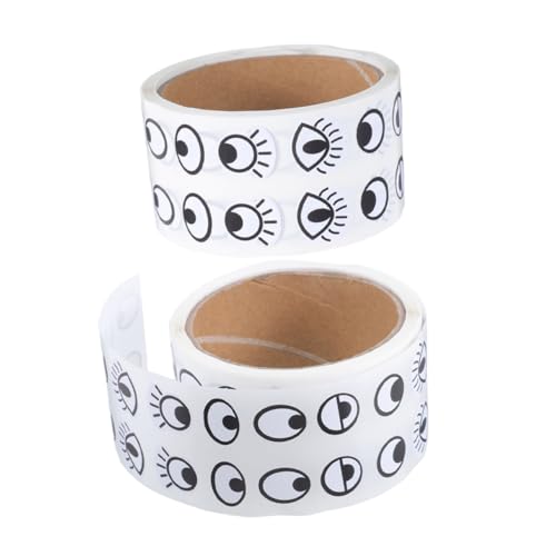Supvox 2 Rollen Selbstklebende Wackelaugen Aufkleber Cartoon Augen Sticker für DIY Basteln Scrapbooking Kreative Dekoration Spaß Zubehör von Supvox