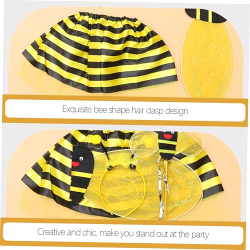 Supvox 2 Sätze Bienenkostüm Cosplay mit Rock Flügeln Haarreif und Zauberstab Niedliches Bühnenoutfit für Mädchen Geeignet für Karneval Halloween Festliche Partys Supvox 2 Sätze Bienenkostüm Cosplay mit Rock Flügeln Haarreif und Zauberstab Niedliches Bühnenoutfit für Mädchen Geeignet für Karneval Halloween Festliche Partys von Supvox
