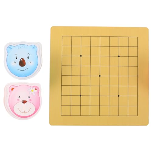 Supvox 2 Sätze Holzbrett mit Kunststoff Schachfiguren Tragbares Weiqi Spiel für Lustiges Karton Bowl Design für Interaktives von Supvox