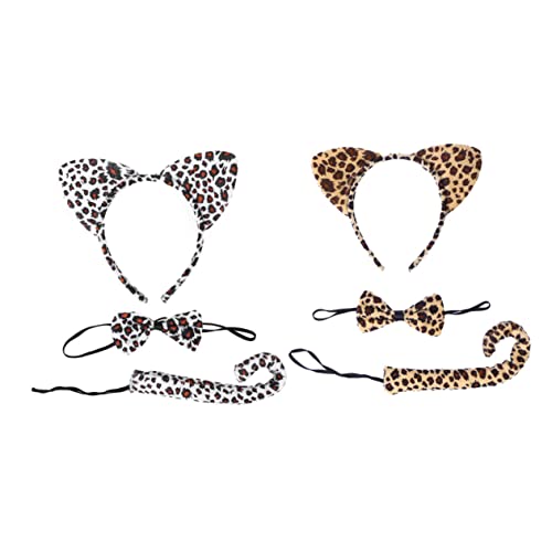 Supvox 2 Sätze Kostüm Katzenohren Stirnband mit Weiches Stoffmaterial Bunte Kindergarten Tanzkostüme für Jungen und Mädchen Niedliche Tier accessoires für Fasching Halloween Karneval von Supvox