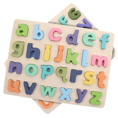 Supvox 2 Sätze Lernspielzeug Holzpuzzle für Englisches Alphabet Kleinbuchstaben Fördert Logisches und Praktische Fähigkeiten für Vorschulkinder von Supvox
