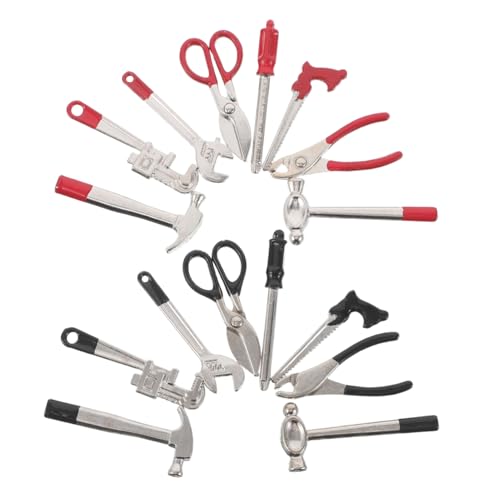 Supvox 2 Sätze Miniatur-werkzeugset für Puppenhaus Realistisches Mini-reparaturset mit Schraubenzieher Zange Hammer Schraubenschlüssel für Puppenhaus-Dekoration und Bastelbedarf von Supvox