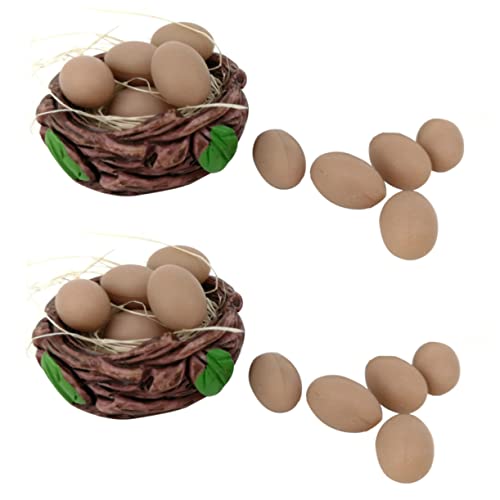 Supvox 2 Sätze Miniaturmöbel Set Eiernest Ornamente für Puppenhaus Lebensechte Deko für Kinderzimmer und Kleine Wohnräume Perfektes Accessoire für Kreative Lebensszenen von Supvox