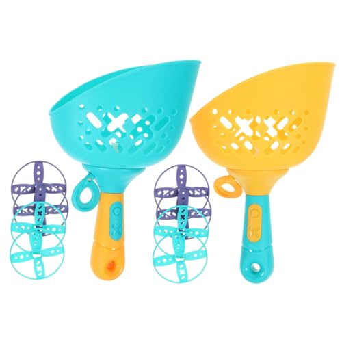 Supvox 2 Sätze Outdoor Handstart Flugscheibe Launcher Ejektor Interaktives Wurfspiel für Jungen Mädchen Motorik Koordination Spaß von Supvox