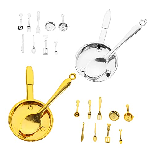 Supvox 2 Sätze Puppen -mini -tabellengeschirr Vorgeben Besteck Tiny House Geschirr Miniaturschneider Kleines Hauszubehör Mini-gabeln Und Löffel Plastik von Supvox
