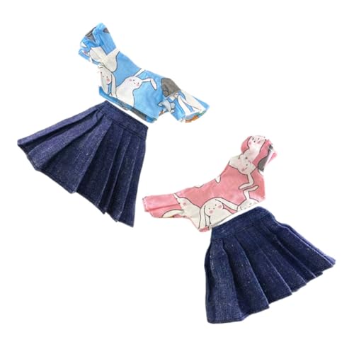 Supvox 2 Sätze Puppenoutfit mit Hase Print Teiliges Sommerkleidungsset für Fantasievolles und Süßer Rock und Oberteil für Puppenliebhaber Supvox 2 Sätze Puppenoutfit mit Hase Print Teiliges Sommerkleidungsset für Fantasievolles und Süßer Rock und Oberteil für Puppenliebhaber von Supvox