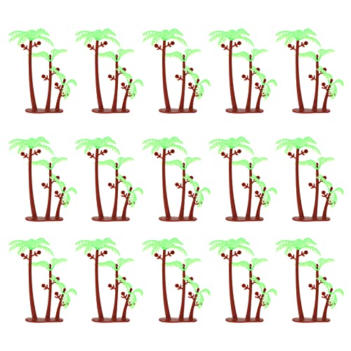 Supvox 2 Sätze Requisiten Für Das Layout Von Miniaturszenen Geburtstag Insel Hawaii Party Dekoration Sommerdeko Kuchen Mini-simulation Kokosnussbaum Mini-kokospalme Plastik 50 Stück * 2 von Supvox