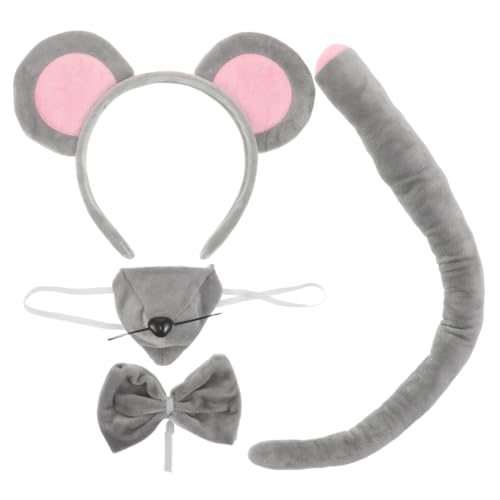 Supvox 2 Sätze Tierkostüm Maus Set mit Ohr-stirnband Nase und Fliege Wiederverwendbar und Pflegeleicht für Kindergeburtstag Halloween und Karneval Süßes Tier-accessoire von Supvox