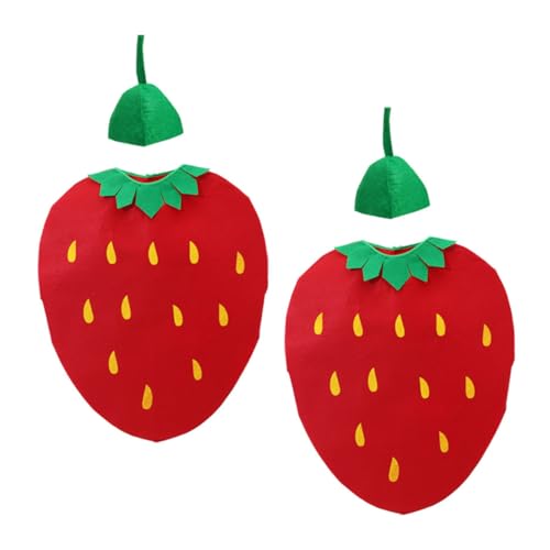 Supvox 2 Sets Erdbeere Sitzend Ärmelloses Kostüm Jungen Mädchen Kleinkind Halloween Jungen Verkleiden Sich Kleidung Zum Vliesstoff von Supvox