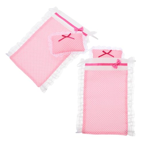 Supvox 2sätze Bettwäsche Set Für Puppenbett Teiliges Miniatursatz Mit Decke Und Kissen Weiche Für Puppenstuben Und Kinderzimmerdekoration von Supvox