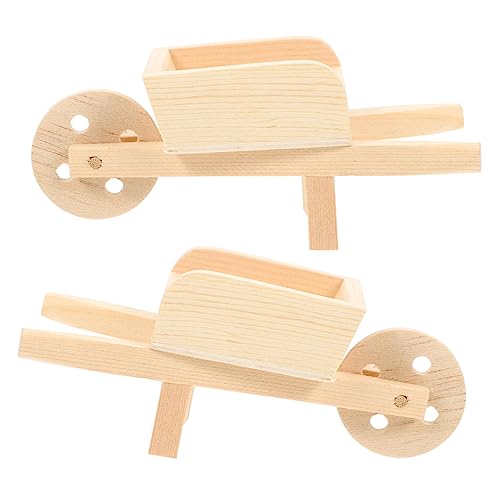 Supvox 2 Stck. Puppenhaus-schubkarrenmodelle Miniatur Rad Winzig Zauberer Mini-schubkarren Puppenhaus Schubkarren Modelle Von Puppenhauskarren Minikarrenkarren Holz von Supvox