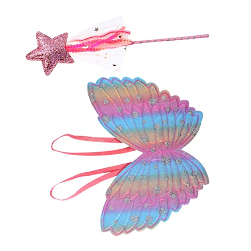 Supvox 2 Stück 1 Satz Kostüm Requisiten Aufkleber Kostüme Lichtschwert Netz camoing Halloween Kleider für Kleidung attraktive Flügel Festliche Kostümrequisiten Tuch Rosa von Supvox