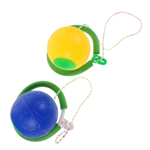 Supvox 2 Stück Ankle Skip Ball mit Fußring für Erwachsene Rotierende Hüpfbälle für Outdoor Sport Fitness Training Koordination und Beinmuskel Workout Gelb und Blau von Supvox