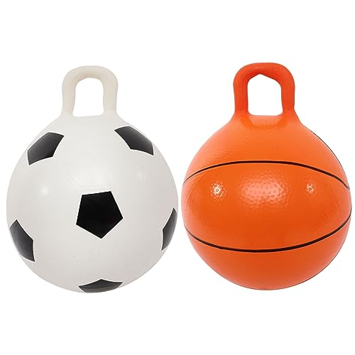 Supvox 2 Stück Aufblasbare Hüpfbälle für Bouncy Ball Basketball und Fußball Form für Balance und Sensory Training von Supvox