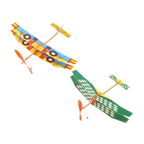 Supvox 2 Stück Gummiband Flugzeug Spielzeug für Kinder Kleiner Segelflugzeug Modell Fördert Hand Auge Koordination Eltern Kind Interaktion für Draußen von Supvox