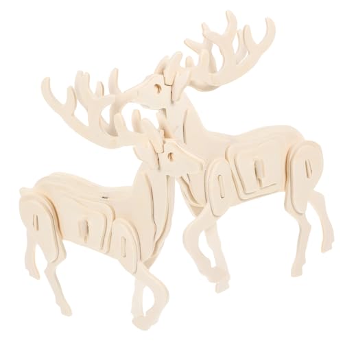 Supvox 2 Stück DIY Holzpuzzle Tiere Interaktives Puzzle für Holzspielzeug Konzentration und Koordination für und Dekoration von Supvox