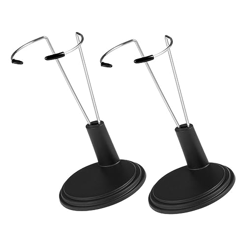 Supvox 2 Stück Doll Display Stand Schwarze Puppenhalterung mit Stabiler Runder Basis Verstellbar für Actionfiguren und Sammlerpuppen Langlebiger Doll Bracket für Tisch und Regal von Supvox