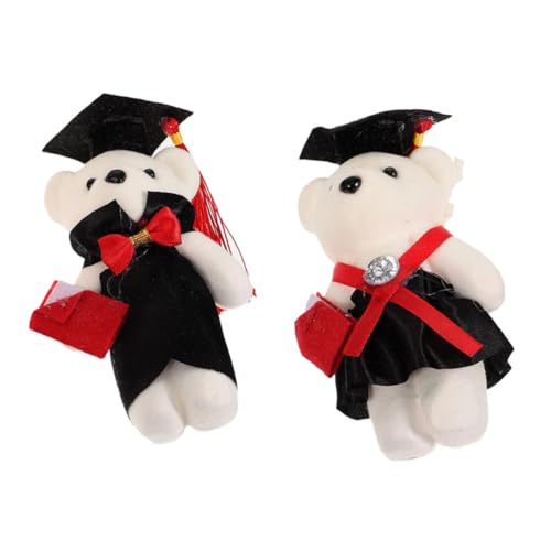 Supvox 2 Stück Dr. Bärenpuppe Kleine Bärenpuppe Zarter Ausgestopfter Bär Abschluss Stofftiere Graduierung Plüsch Bärenpuppe Entzückendes Bärenspielzeug Plüschbärenspielzeug Schaum Black von Supvox