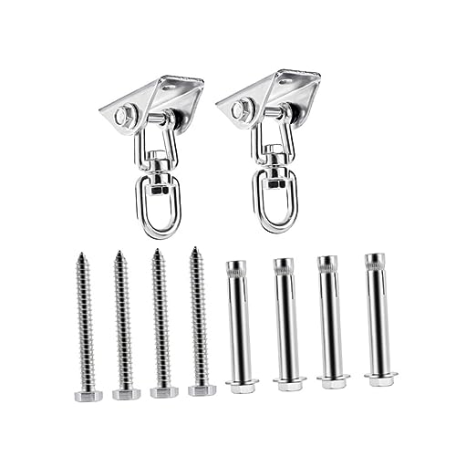 Supvox 2 Stück Drehlagerhaken Hängematte Hanger Hängematten-Schaukelhaken -Schaukelhaken Haken für -Hängematten Silber von Supvox