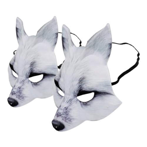 Supvox 2 Stück Eva Halbgesicht Fox Masken Verstellbare Halloween Cosplay Tiermaske Weiße Masquerade Fox Face Mask für Fasching Tanz und Kostümparty Supvox 2 Stück Eva Halbgesicht Fox Masken Verstellbare Halloween Cosplay Tiermaske Weiße Masquerade Fox Face Mask für Fasching Tanz und Kostümparty von Supvox