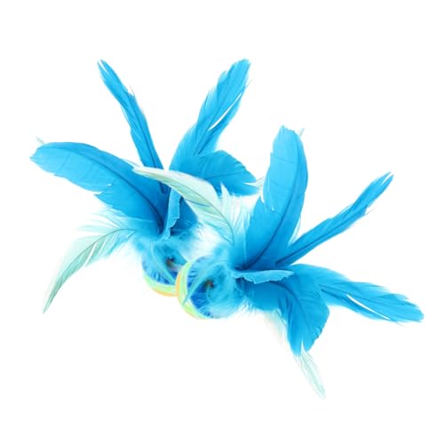 Supvox 2 Stück Federball Outdoorspiel langlebiges Transportables Fitness Leichtes Badminton Birdie-Bälle Freizeitspielzeug jianzi Plastik Sky-Blue von Supvox