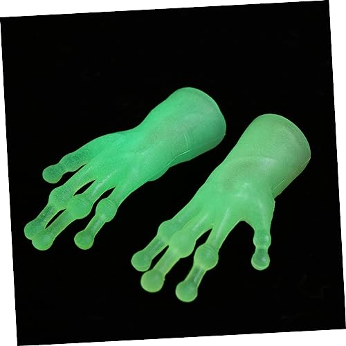 Supvox 2 Stück Halloween Party Halloween Dekoration handspielpuppen Rollenspiele Handschuhe Ausländer Alien-Finger-Handschuh-Abdeckung Trick-Cosplay-Fingerabdeckung PVC Green von Supvox