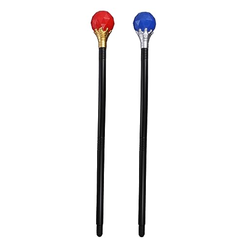 Supvox 2 Stück Halloween Party König Handstock Kit Zauberstab Requisiten für Cosplay Kinderfeste und Mottopartys Rot Blau von Supvox