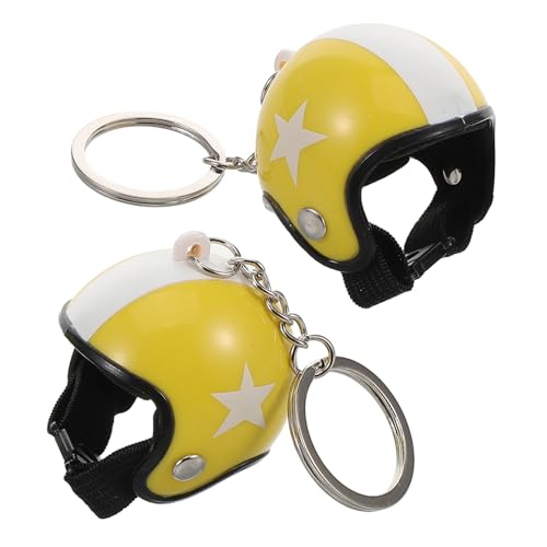 Supvox 2 Stück Helm Schlüsselanhänger Motorrad Schlüsselanhänger Sporthelm Anhänger Helm Charms Zubehör Rucksack Zubehör Schutzhelm Förmiger Schlüsselanhänger Taschenanhänger von Supvox