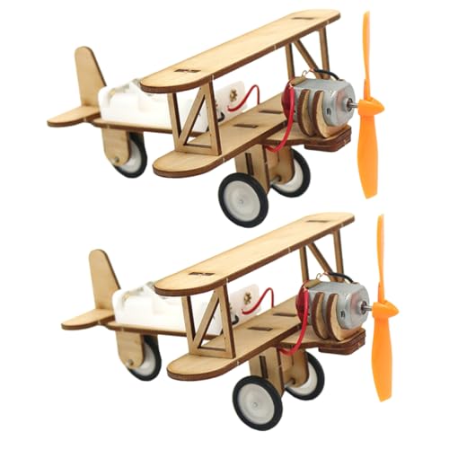 Supvox 2 Stück Holzflugzeug Bausatz Teilig DIY Modellflugzeug zum Zusammenbauen Handwerksspielzeug Lernspielzeug für Ab Jahren mit Dekorativem Design und Pädagogischem Zufällige Farbe von Supvox