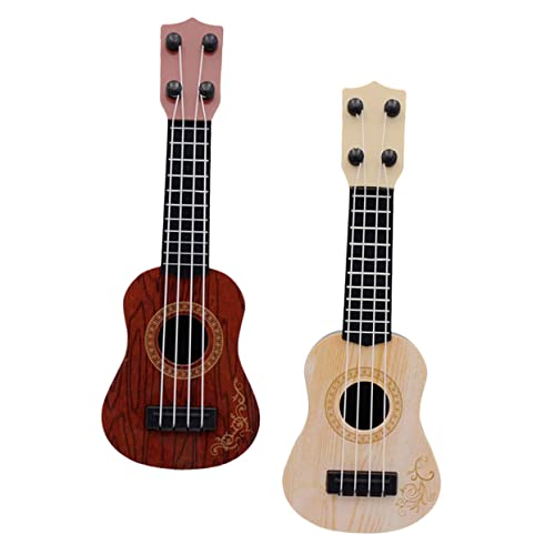 Supvox 2 Stück Kinderspielzeug Ukulele Teiliges Pädagogisches Musikinstrument aus Sicherem Kunststoff Realistische Gitarre für Frühe Musikalische Jungen Mädchen von Supvox