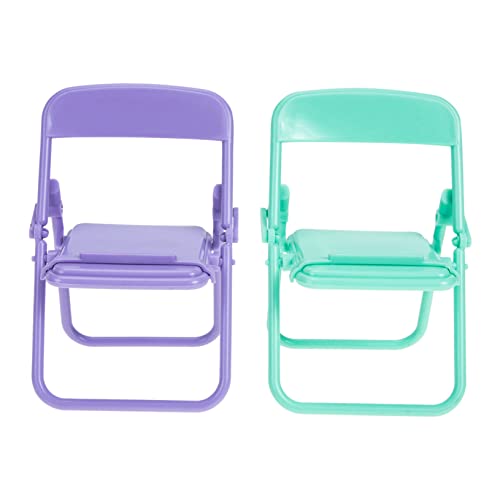 Supvox 2 Stück Klappstuhl Portable Chair bastelset Crafts for bastelmaterial für unikal Miniaturmöbel Puppenstubenmöbel Miniatur-Dinge Puppenhauszubehör Plastik von Supvox
