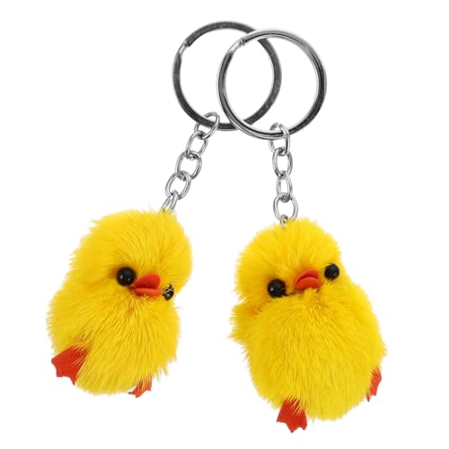 Supvox 2 Stück Kleiner Gelber Enten-schlüsselanhänger Schlüsselkette Ente Schlüsselanhänger Plüsch Schlüsselanhänger Süßer Plüsch-schlüsselanhänger Geburtstag Yellow Rostfreier Stahl von Supvox