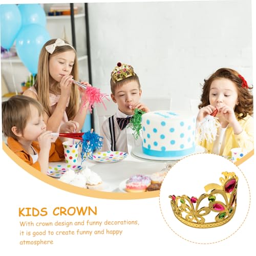Supvox 2 Stück Krone Stirnband Goldene Prinzessin Kopfschmuck mit Bunten Strasssteinen Leichtes Harzmaterial für Kostüm Mädchen Party Geburtstag Cosplay von Supvox