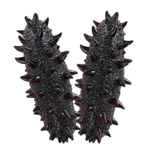 Supvox 2 Stück Künstliche Seegurke Wissenschaftliches simuliertes Seegurkendekor Fotografie -Requisite gefälschte Meeresfrüchte-Requisite Schrankdekor PVC Black von Supvox