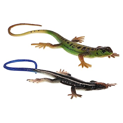 Supvox 2 Stück Kunststoff Eidechsen Figuren für Lifelike Modelle Grün und Blau Lernspielzeug für Pädagogisches und Erkennungsspielzeug von Supvox