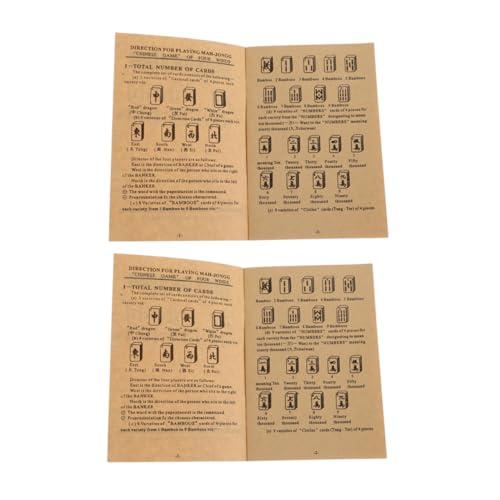 Supvox 2 Stück Mahjong-regelbuch Mahjong-anleitungsbuch Brettspiele Lernen Light Brown Papier von Supvox