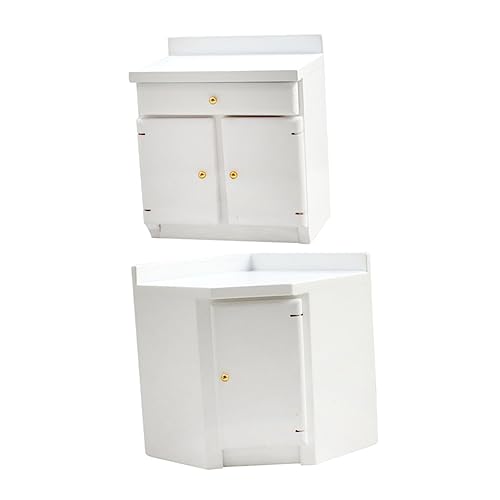 Supvox 2 Stück Maßstab Mini Möbel Weißer Eck und Flachschrank Dekoratives Miniaturmöbel für Puppenhaus Sammlung und Kinderspielzeug Supvox 2 Stück Maßstab Mini Möbel Weißer Eck und Flachschrank Dekoratives Miniaturmöbel für Puppenhaus Sammlung und Kinderspielzeug von Supvox
