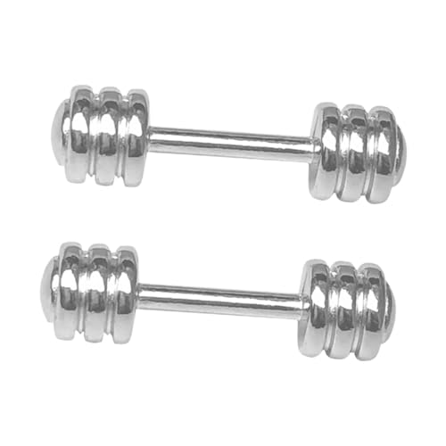 Supvox 2 Stück Metall Hanteln Dekoration Mini Fitnessraum Zubehör für Puppenhaus Realistisches Hantelmodell für Fotografie Miniaturmöbel für Kreative Deko von Supvox
