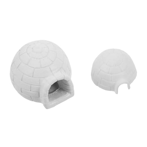 Supvox 2 Stück Mikro-iglu-Dekorationen, Winzige Harz-eishaus-statuen, Miniatur- -Ornamente, DIY-eishaus-kunsthandwerk Für Puppenhaus von Supvox
