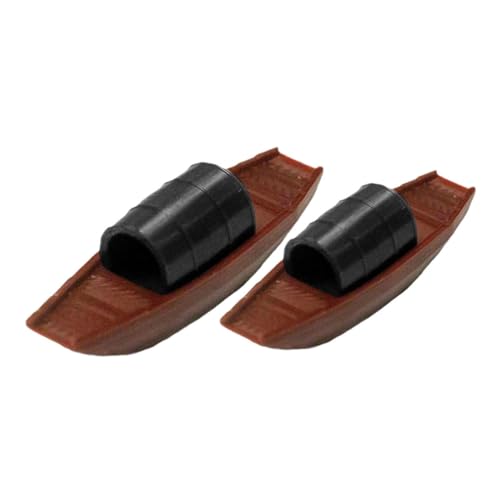 Supvox 2 Stück Mikro-landschaftsschiffmodell Miniboot Kleines Boot Spielzeugboot Fischboot- Fischerboot Puppenhausdekoration Am Strand Miniaturboot Light Brown Plastik von Supvox