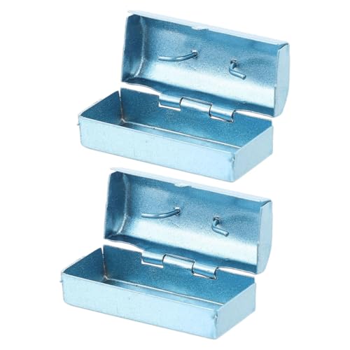 Supvox 2 Stück Mini Blechkoffer Kleiner Werkzeugkoffer Hausdekoration Ornamente Für Kinderspielzeug Mini Werkzeugkasten Eisen Miniatur Werkzeugkoffer Miniatur Möbeldekor Mini von Supvox