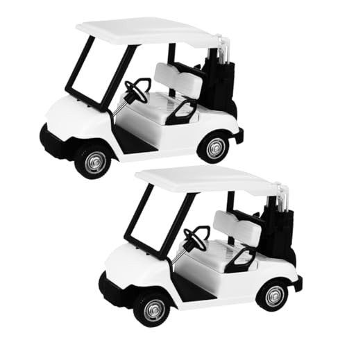 Supvox 2 Stück Mini Golf Cart Modell aus Langlebiger Legierung Detailgetreues Diecast Fahrzeug mit Rückziehmotor Sammlerstück für Realistische Golfwagen Dekoration von Supvox