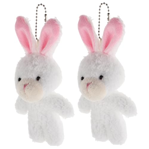 Supvox 2 Stück Mini Plüsch Kaninchen Weiche Stofftier Hasen für Puppenhaus Dekoration Kuscheltiere Sammler Realistische Miniatur von Supvox