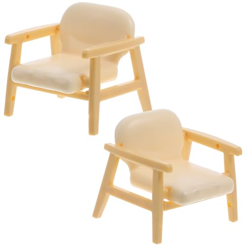Supvox 2 Stück Mini Sofa Stuhl Puppenhaus Hoch Klein Miniatur Simulierter Stil Für Ungefärbte Stühle Kleines Winziges Puppenhaus Schmücken Puppenhausstuhl Mini Möbel DIY Mini Stuhl Beige von Supvox