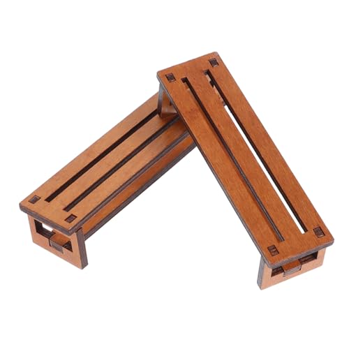 Supvox 2 Stück Mini-stuhldekoration Möbel Miniatur-puppenhauszubehör Puppenhausdekor Miniaturstühle Exquisites Mini-Dekoration Puppenhaus-Ornamente Stuhlverzierung Brown Holz von Supvox