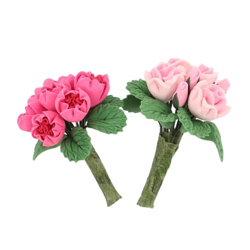 Supvox 2stücke Miniatur-puppenhausblumenstrauß Künstliche Kleine Blumen Puppenhaus-miniaturkunstblumen Dekoration Für Kleine Häuser Miniatur-blumenarrangement Miniatur-kunstblumen von Supvox