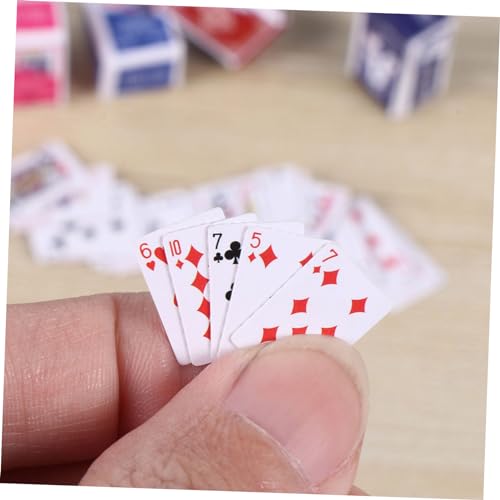 Supvox 2 Stück Miniatur Spielkarten Teilig Langlebig mit Klaren Mustern für Brettspiele Puppenhaus Dekoration Freizeit für Erwachsene Geschenkidee von Supvox