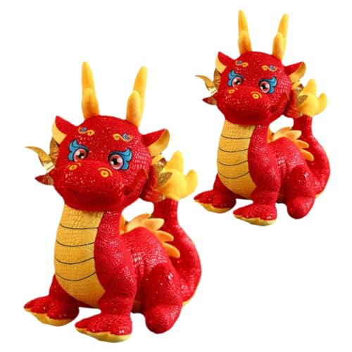 Supvox 2 Stück Plüsch Drache Kuscheltier Chinesisches Neujahrs Maskottchen Sammlerfigur Supvox 2 Stück Plüsch Drache Kuscheltier Chinesisches Neujahrs Maskottchen Sammlerfigur von Supvox